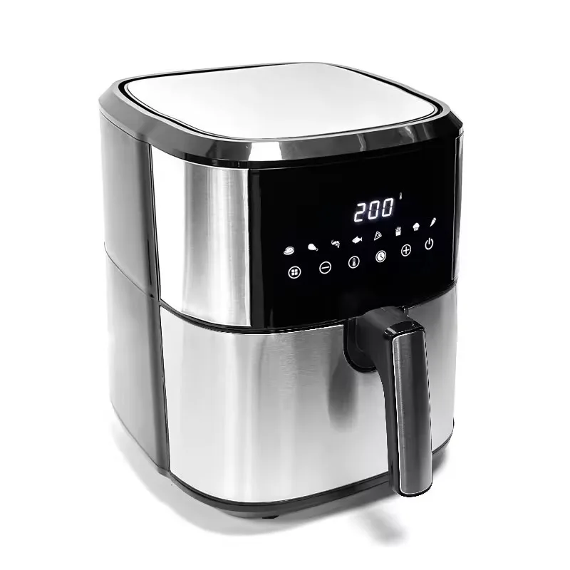 7L 8L Dual Heater No Oil Fast Cooking 2 Heating Deep Oven Stainless Steel Liner Smart Front 8-key Touch Screen Control Air Fryer