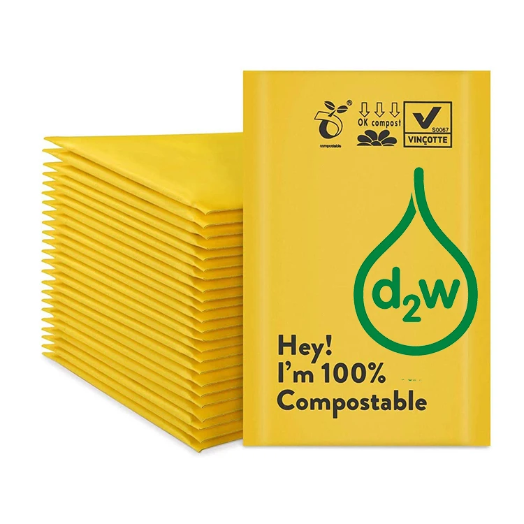 
Durable Water Resistant Custom Logo Printing Recyclable Recycle Eco Friendly d2w Biodegradable Bubble Mailer Padded Envelopes  (1457204142)