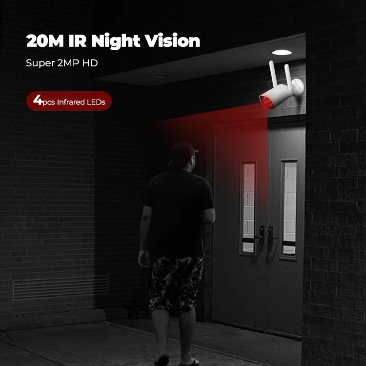 Home Outdoor Security Wireless Wifi Smart Camera Set Security CCTV IP Video Recorder Camera IP NVR 4Ch NVR System Kit 2023