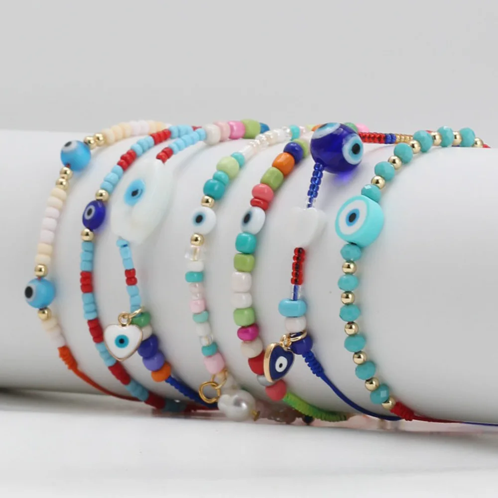 Fashion jewelry bracelets high quality Bohemian style adjustable glass seed bead bracelet wholesale