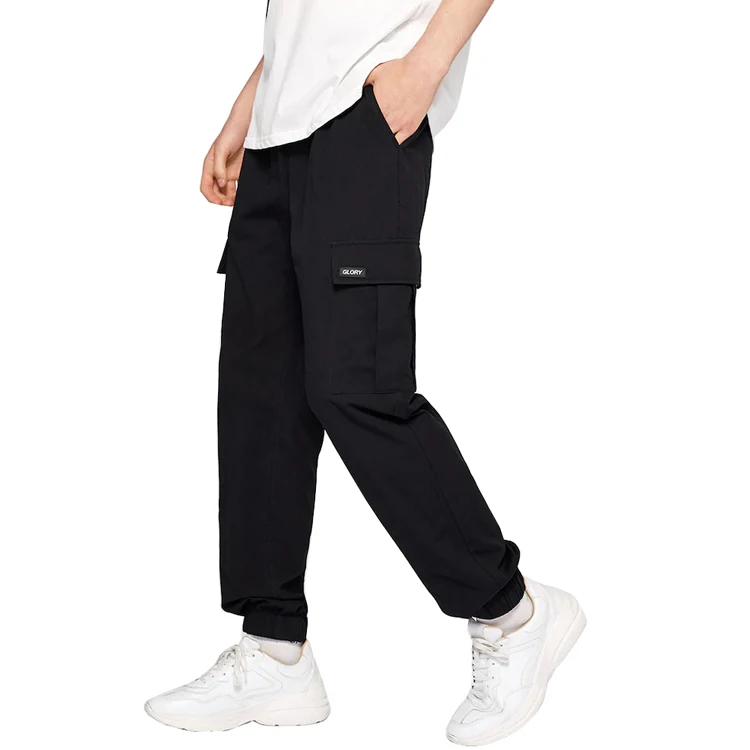 Индивидуальный заказ модные черные для мужчин S комбинезоны для девочек эластичный пояс лоскут карман брюки карго
