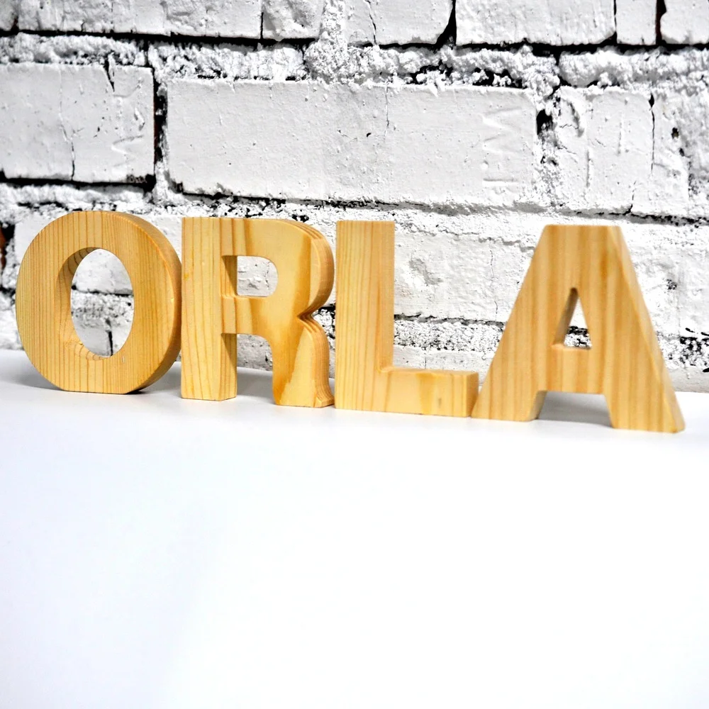 
Wooden alphabet blocks Eco-friendly block Orla name necklace laser engraved personalised baby name blocks 