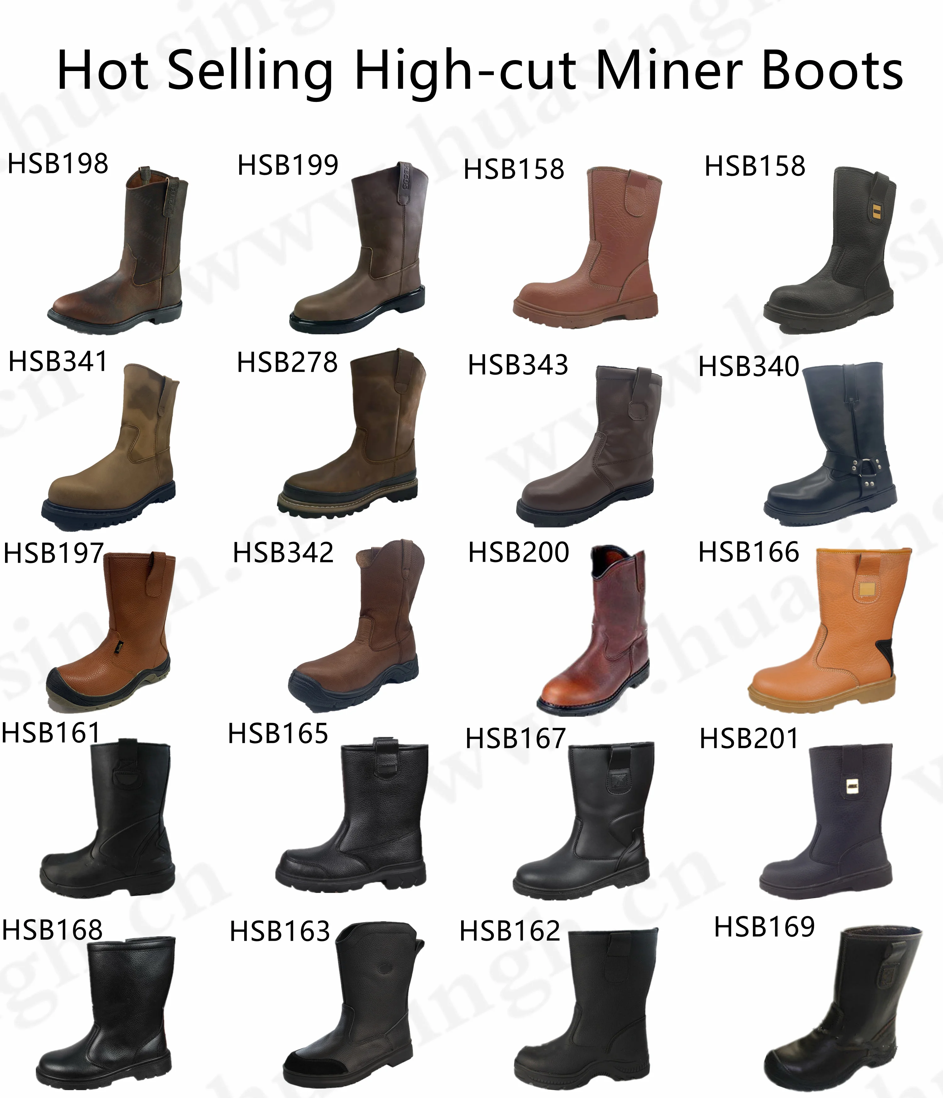XC,coal miner hard Goodyear rubber outsole work safety boots anti-hit puncture resistant long tube mining safety boots HSB341
