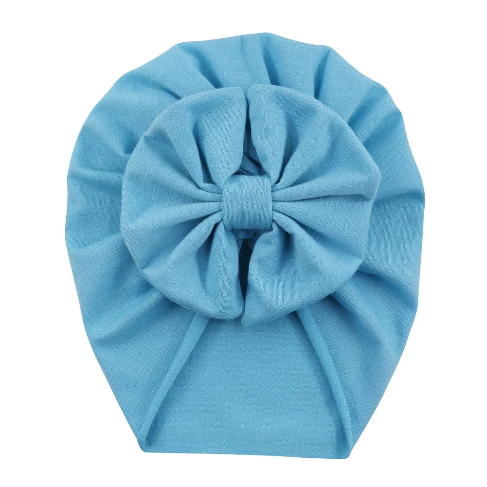 Wholesale cheap Solid color baby turban Lovely baby turban headbands Elastic girl ruffle bow turban baby