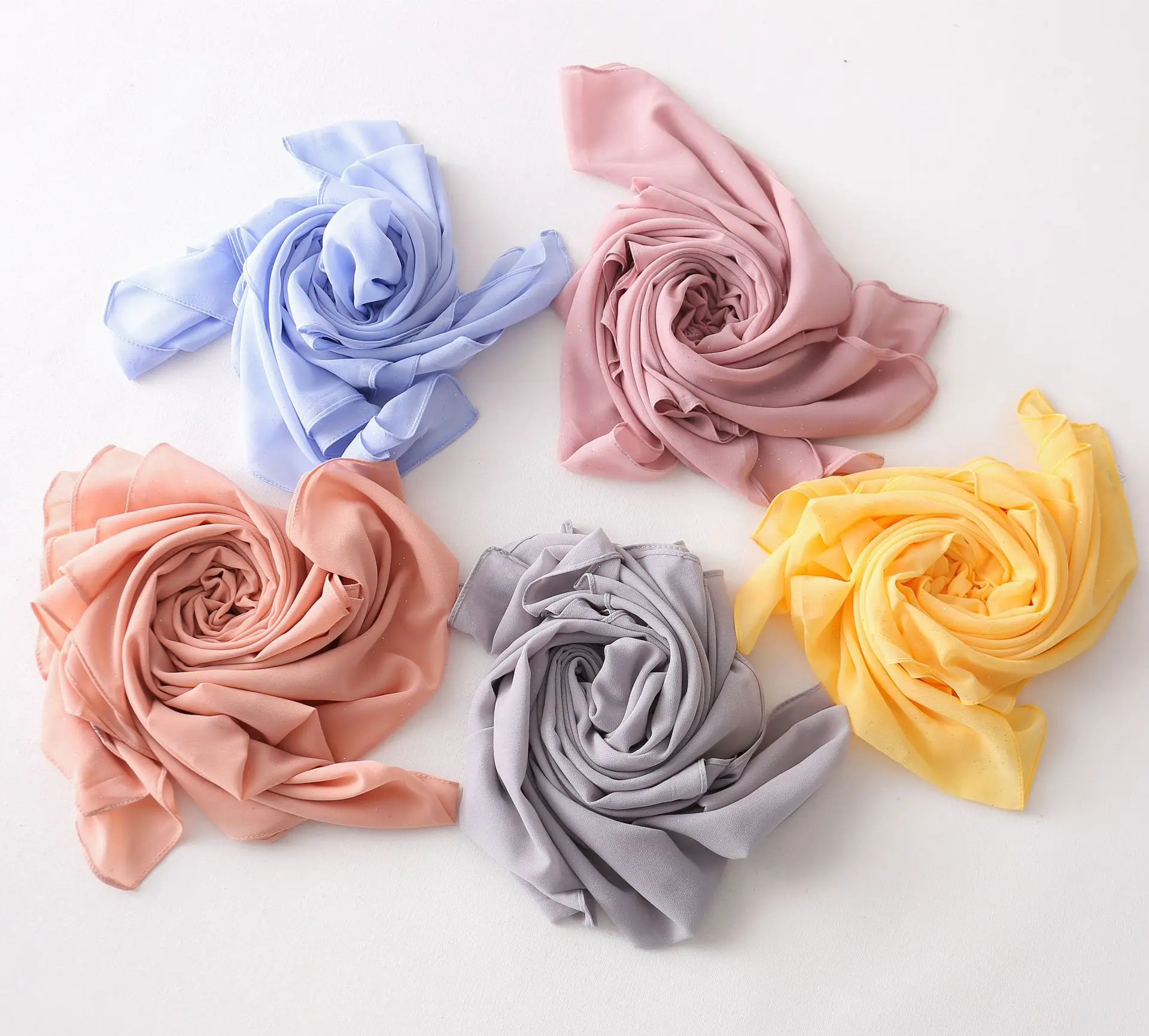 High Quality Shiny Glitter Chiffon Hijab  Wholesale China Malaysian Hijab Scarf Instant