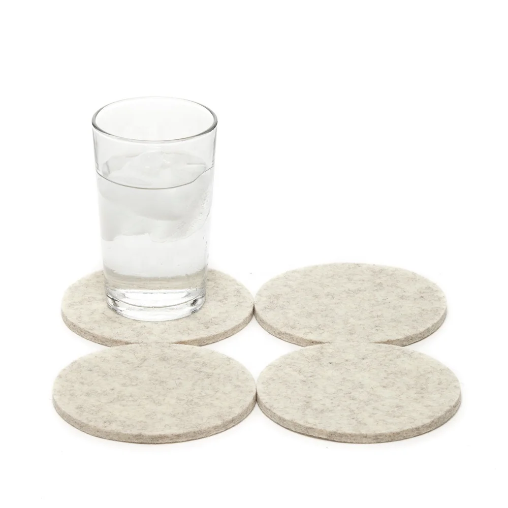 custom round tea glass laser-cut felt pattern color cork pad cup coaster