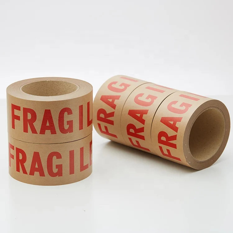 Fragile Packing Tape Kraft Paper  Shipping Paper Tape  Writable Kraft Paper Gummed Tape