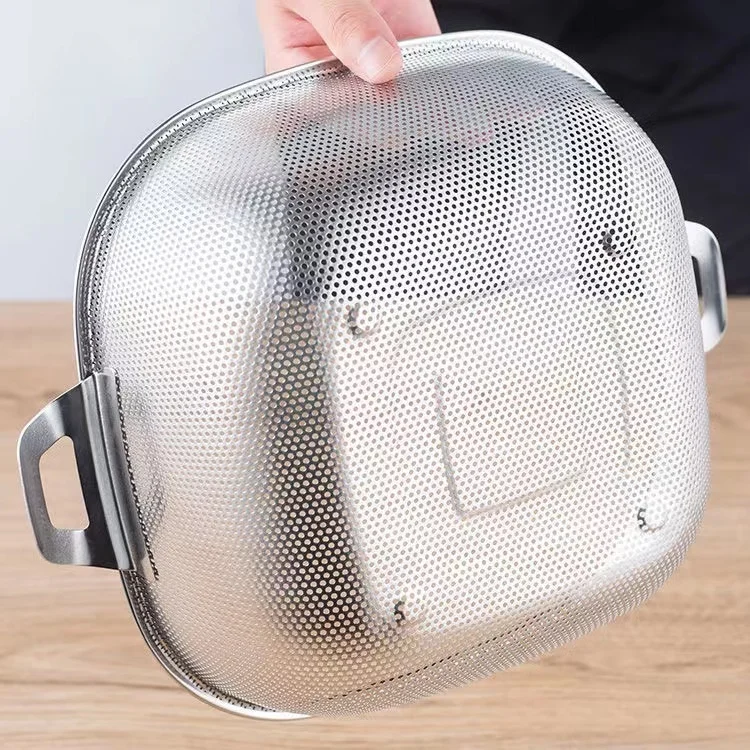 Square Shape Stainless Steel Strainer Food Strainer Vegetable Colander