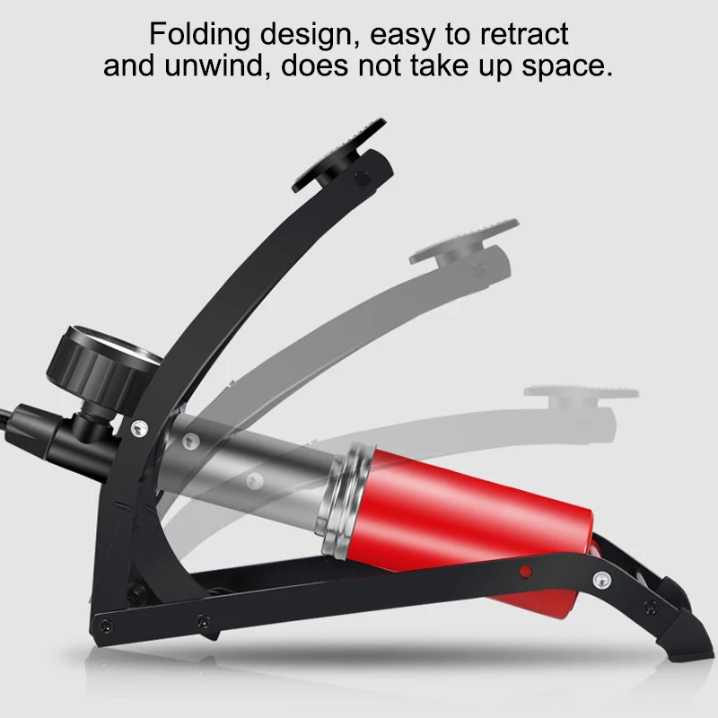 Ball inflator, mountain bike pedal inflator, football basketball single tube pedal high-pressure pump.