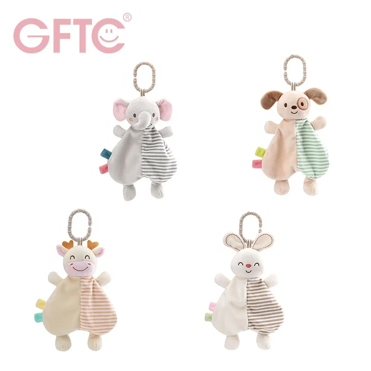 New OEM Cotton Soft Animal Towel Toy Rabbit handkerchief Security Blanket Plush Comforter Toy
