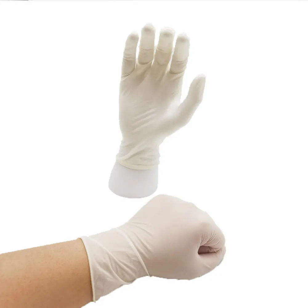 Натуральные латексные перчатки HLR, медицинские одноразовые перчатки для осмотра