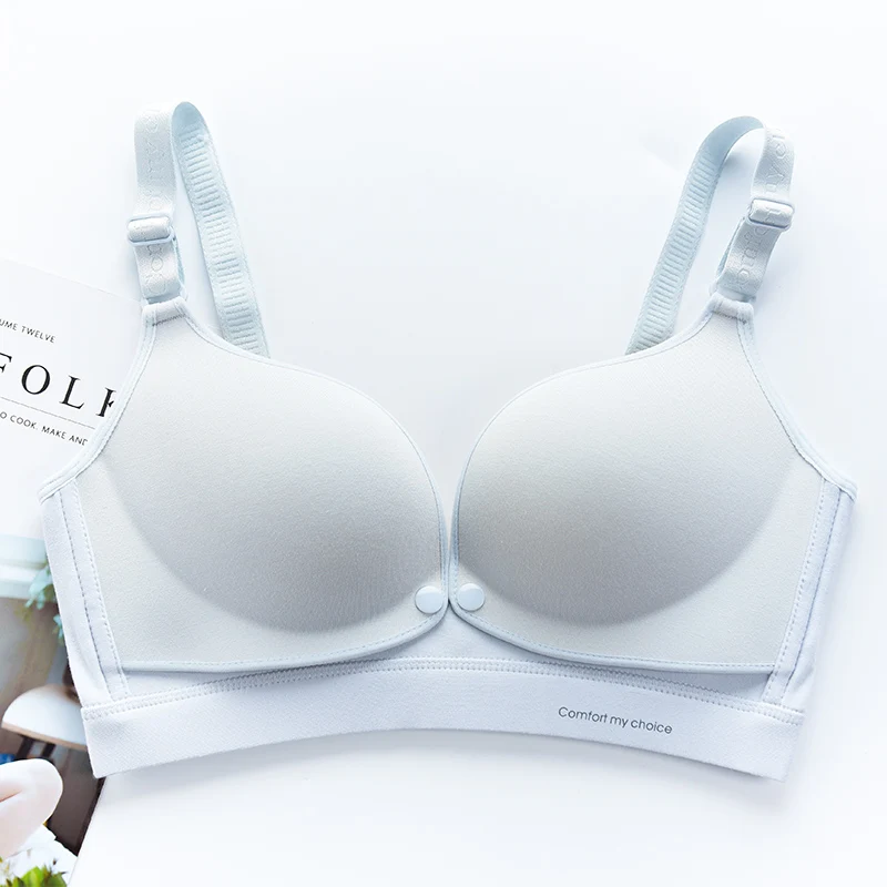 Beige Gray Pink Women Organic Cotton Nursing Breastfeeding Bra