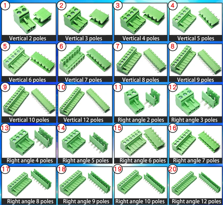 2 контакта до 12 контактов 5 08 мм Шаг Клеммная колодка Разъем подключаемые клеммные колодки для печатной платы