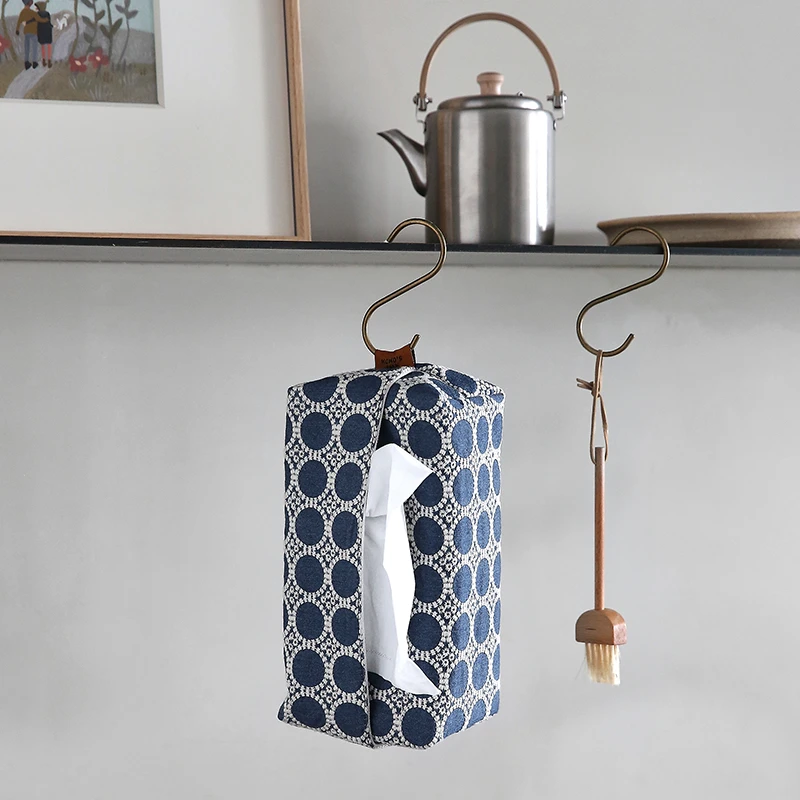 
Tissue Box Container Wrought Iron Vintage Creative Bag Custom Picture Hun Logo Packing Pcs ColorDenim embroidery 