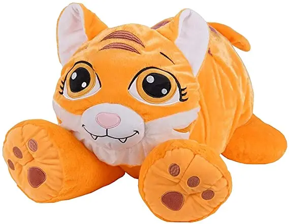 Hot Selling Creative Popular lovely Yellow Fluffies Lovely Tiger Soft Fluff Ball Plush 2 in 1 Stuffed Animal Toy