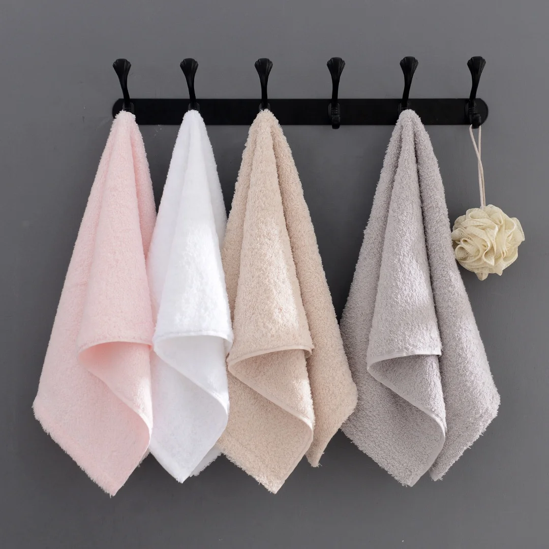 100% combed cotton bathroom towels long twist spiral terry pure pink white hand bath towel wash cloth towel sets
