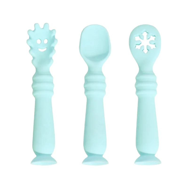 Baby Spoon Set BPA Free Kids First Stage Spoon Set Silicone Feeding Utensils