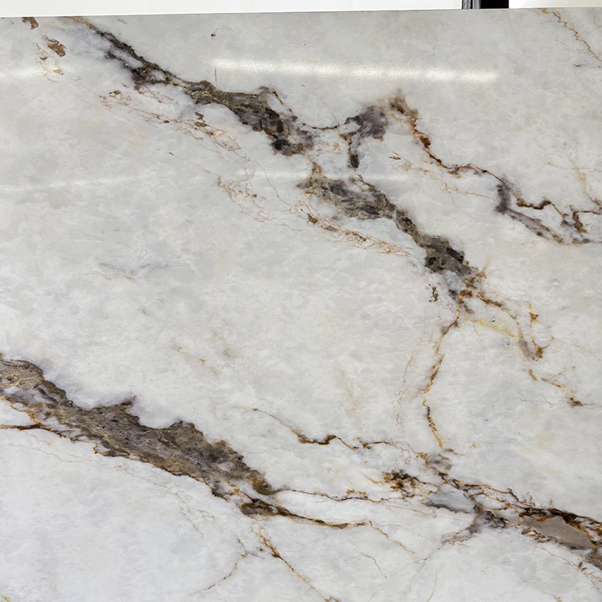 Calacatta белый с золотым Веном мраморный камень искусственный кварцевый Kitchentop столешница большая плита инженерный