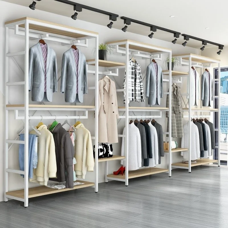 2022 high quality Fashion Clothing Display Rack  Racks For Dresses Boutique Gold Garment Rack Display For Clothes