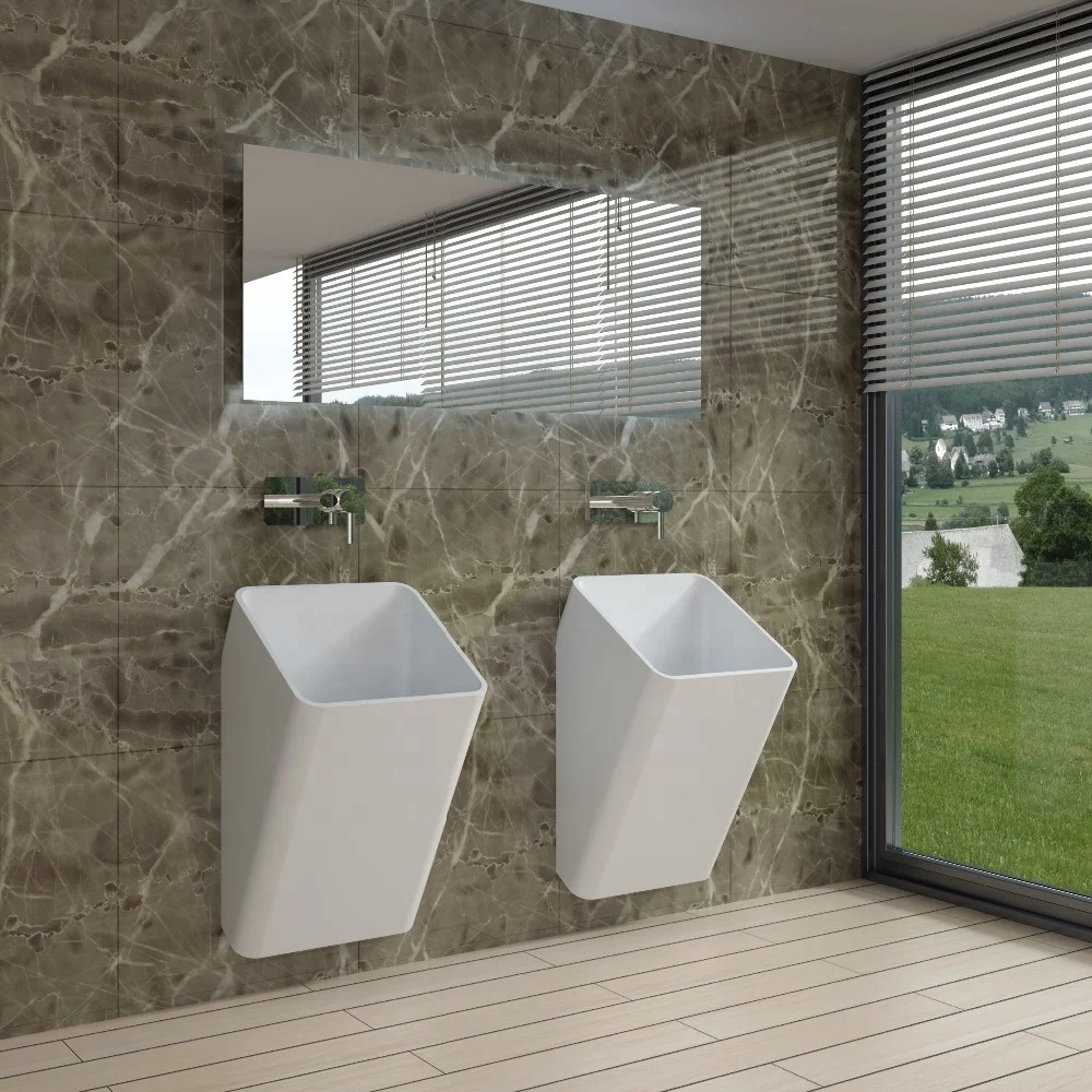 Bathroom Vanity Wash Basin Artificial Stone Sink  White Lavabo PW37