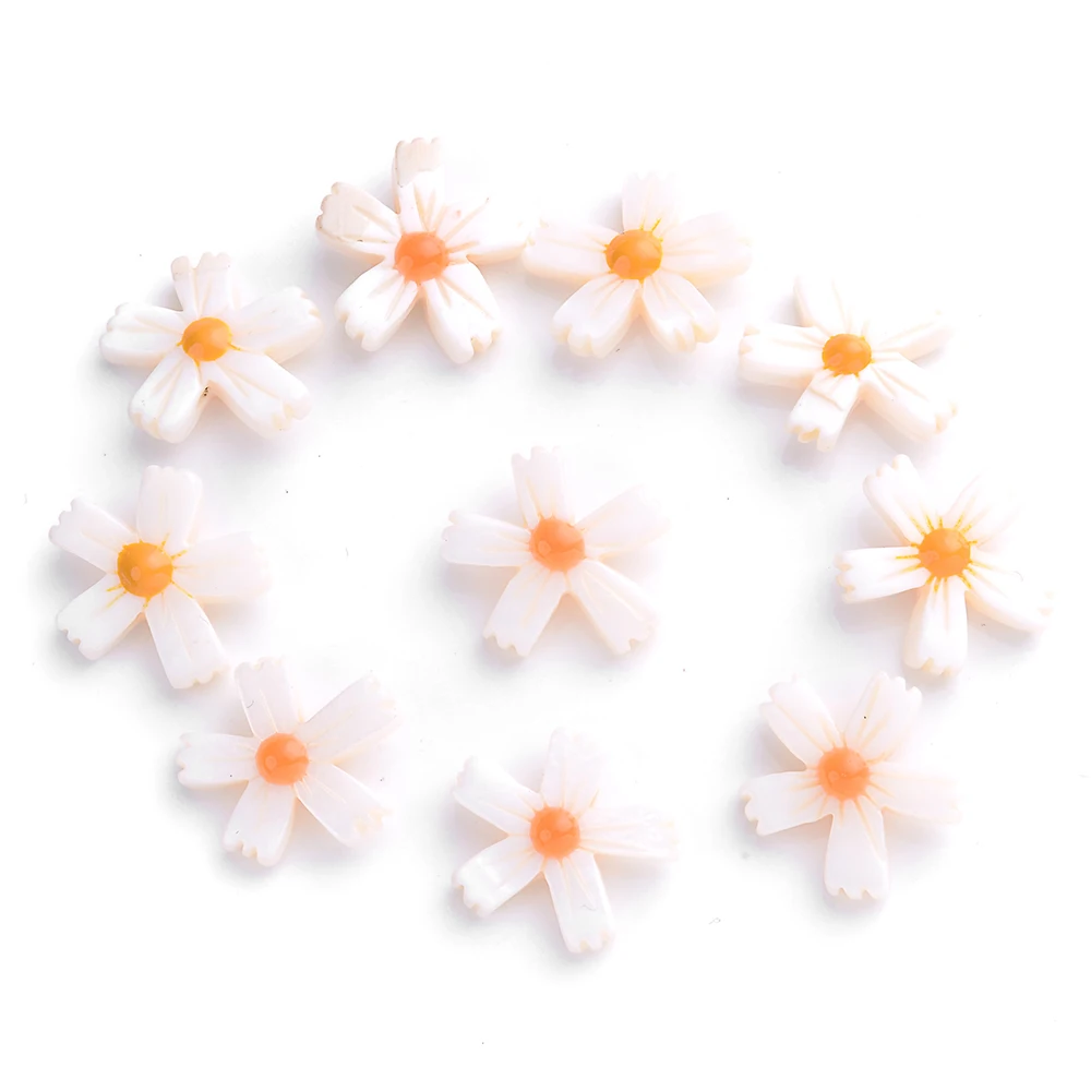 iYOE 3pcs/Lot 15mm Sunflower Shell Beads Daisy Natural Pearl Beads For Jewelry Making DIY Bracelet Necklace