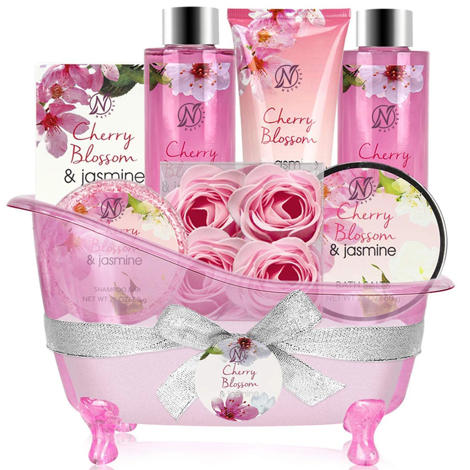 Увлажняющий гель для душа NATUREX с цветком вишни, жасмин, для тела, отбеливание кожи, набор лосьона для спа-ванны