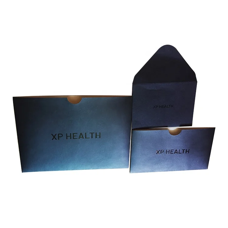 Роскошный черный бумажный конверт EN-87 с тиснением и УФ-логотипом