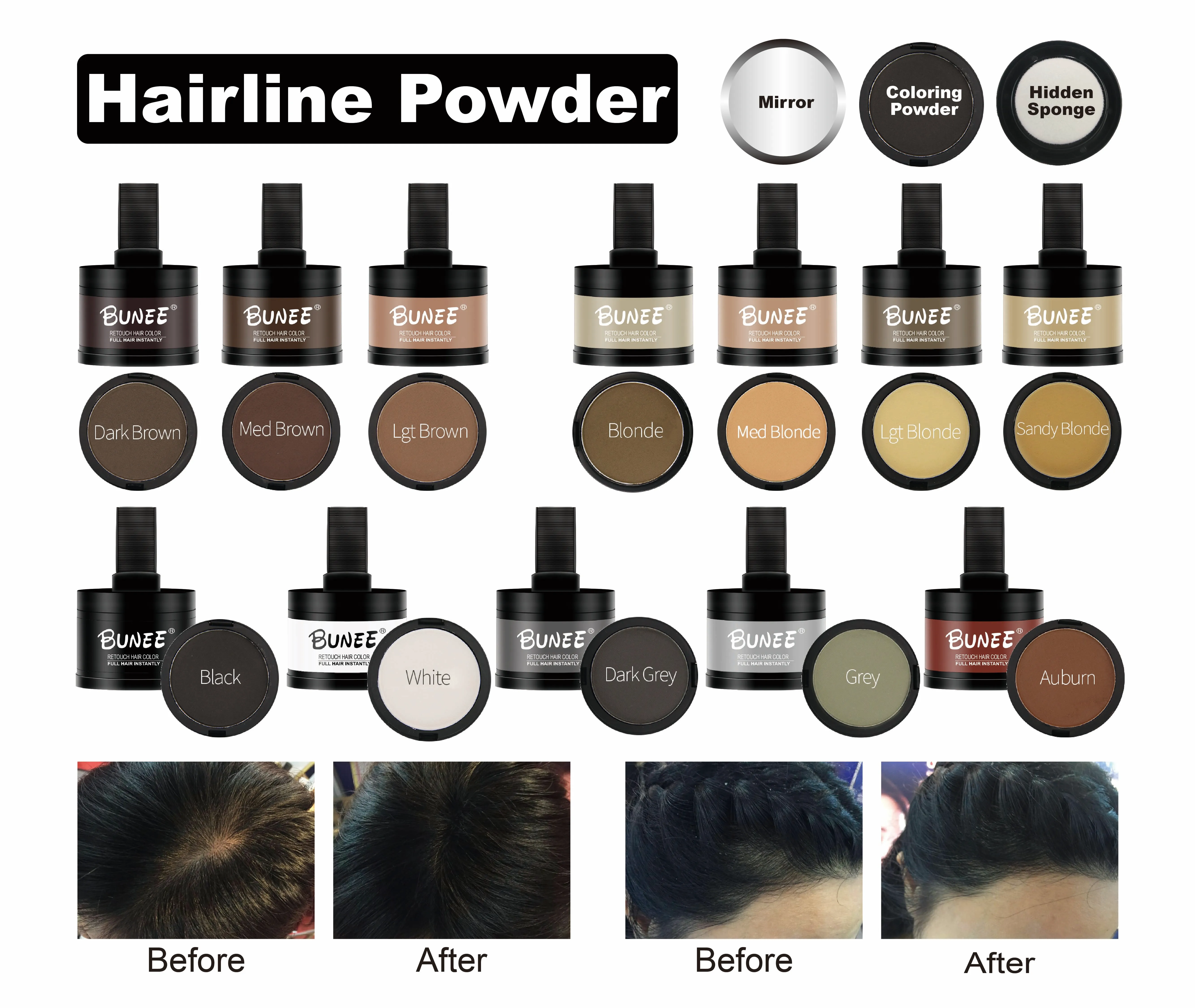 Root Touch-Up Temporary Concealing Powder Instantly Hairline Powder