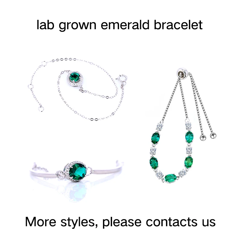 starsgem sterling silver rings 6.5mm round shape lab grown emerald silver plated engagement rings