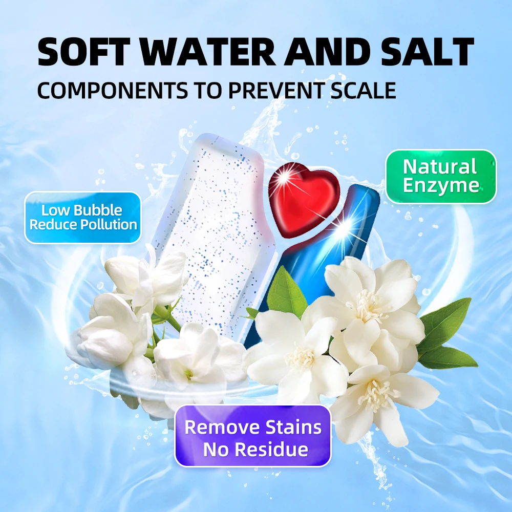 OEM ODM Custom Eco-friendly Bio-Enzyme 5In1 Effect Disposable Dishwashing Tablet Deep Clean Tough Stain Removal Tableware