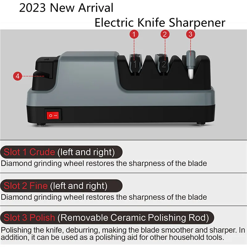 Professional Electric Diamond Knife Sharpener Grinder Kitchen Sharpening Knives and Scissors Tool