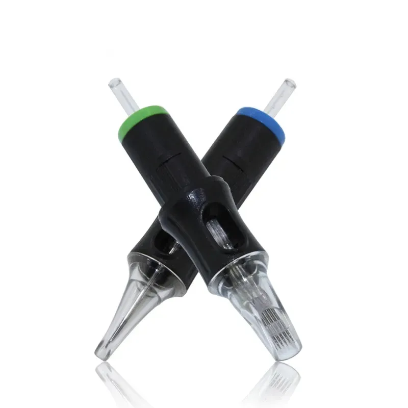 Artist Black Tattoo Cartridge Needles Safety Transparent Cartridge Needle 10pcs Grip Sterilized Plastic Cartridge