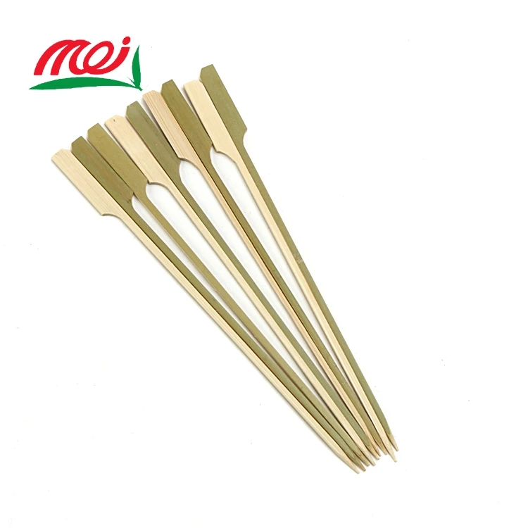 China Disposable Green Skin Gun Shape Skewer Flexible Grill Used Bamboo Stick