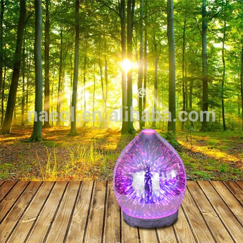 Rainbow LED changing lights 3D glass firework aroma oil diffuser