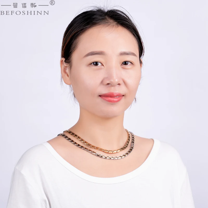 Ожерелье под заказ 4 в 1 Мужская Био энергия здоровья Титан 2021 модная Роскошная цепочка позолоченные титановые ожерелья подарок