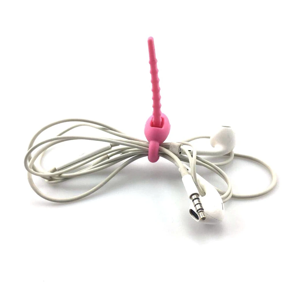 Colorful Silicone Ties Bag Clip Cable Straps Bread Rubber Twist Tie Cord Household Snake Ties Bag Sealing Clips