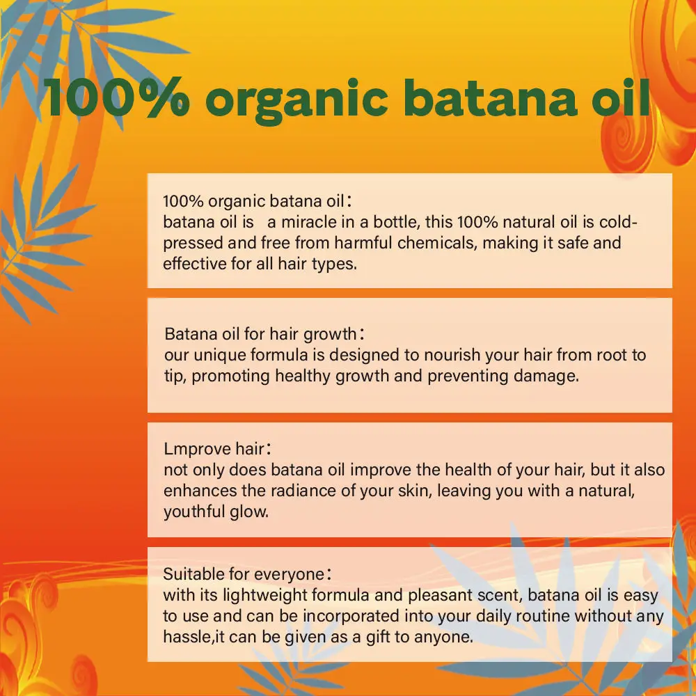Private Label 100% Natural Batana Oil For Hair Growth Repair Damaged Hair Loss For All Types