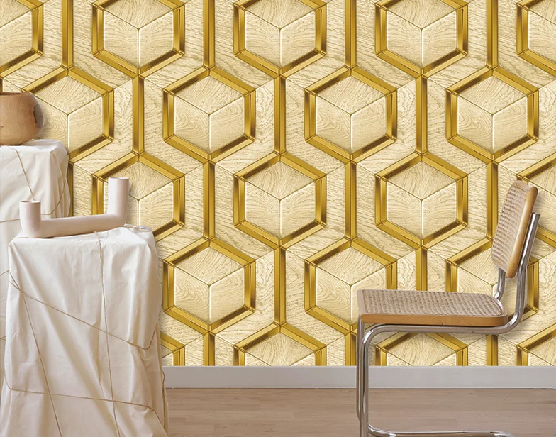 2023 New Collection Luxury Interior Decoration Metallic PVC wallpaper