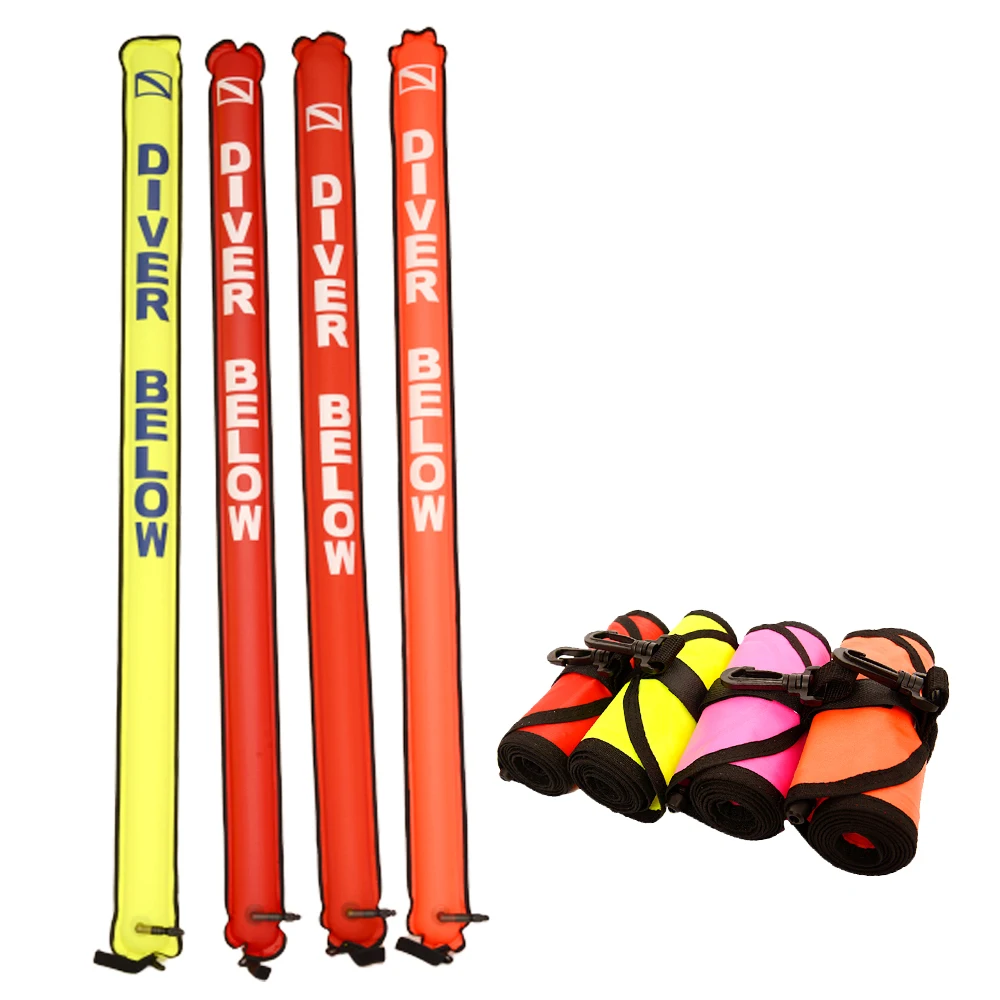 6 Ft Inflatable Diving SMB Surface Signal Marker Buoy, Safety Float Diving Buoy Marker