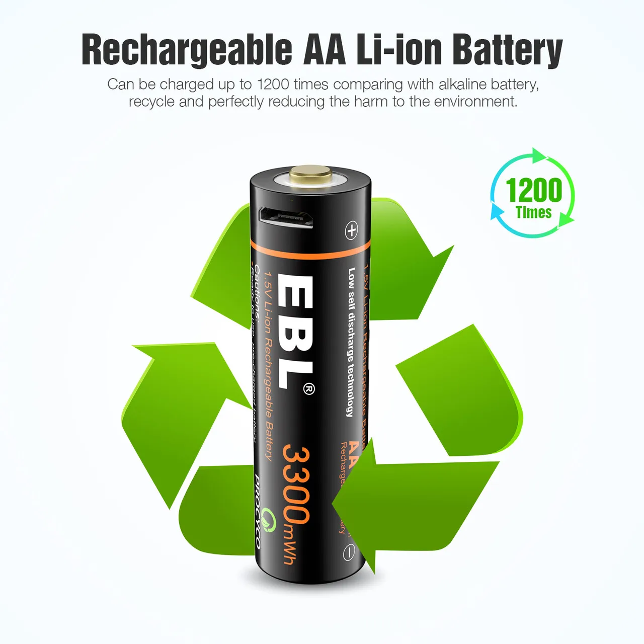  4 пачки локоны волос EBL 1 5 V 3300Mwh Быстрая зарядка Usb перезаряжаемый литий-ионный аккумулятор AA с в кабель для зарядки