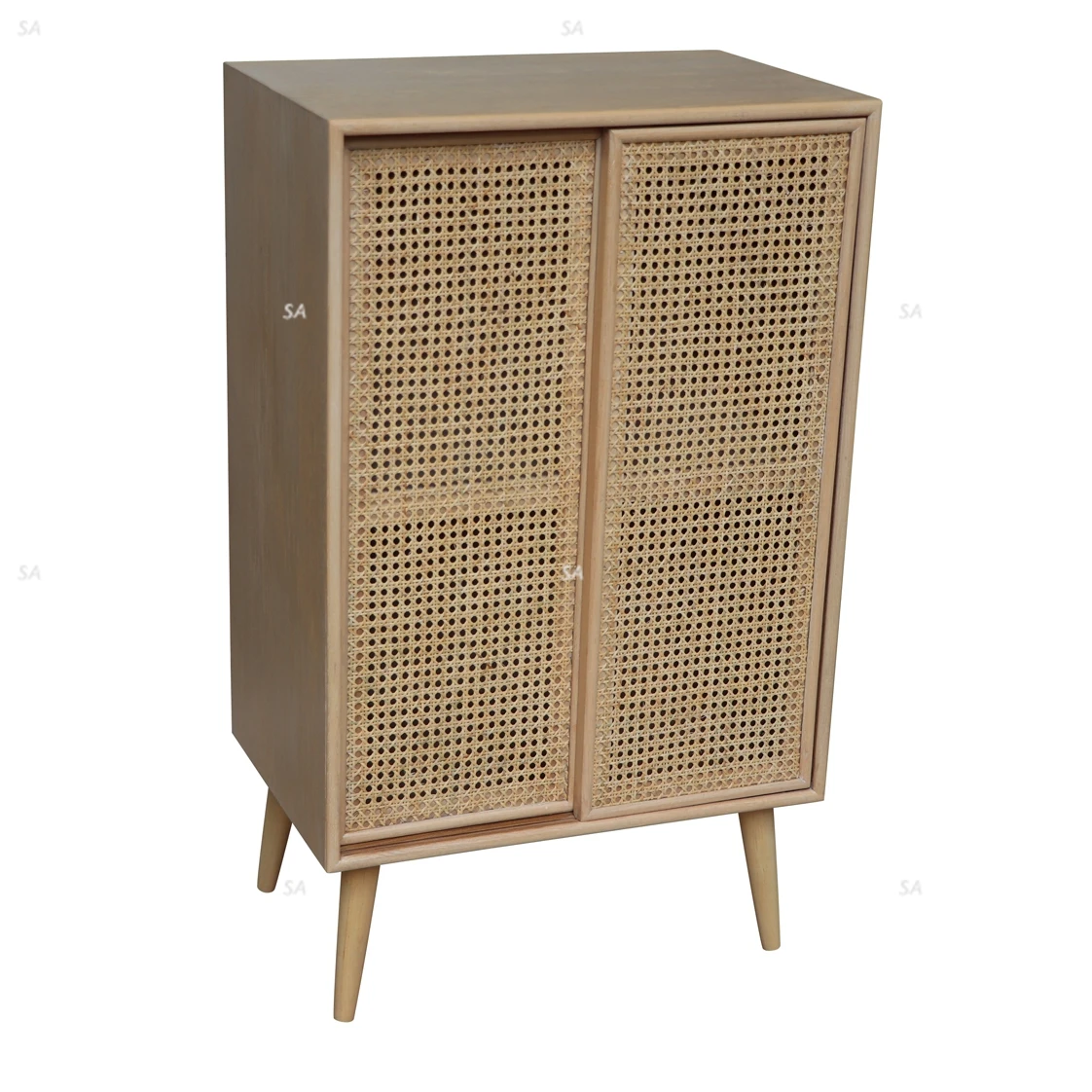 Rattan Furniture 2/4 Door Storage Oak Vennering  Wood Cabinets