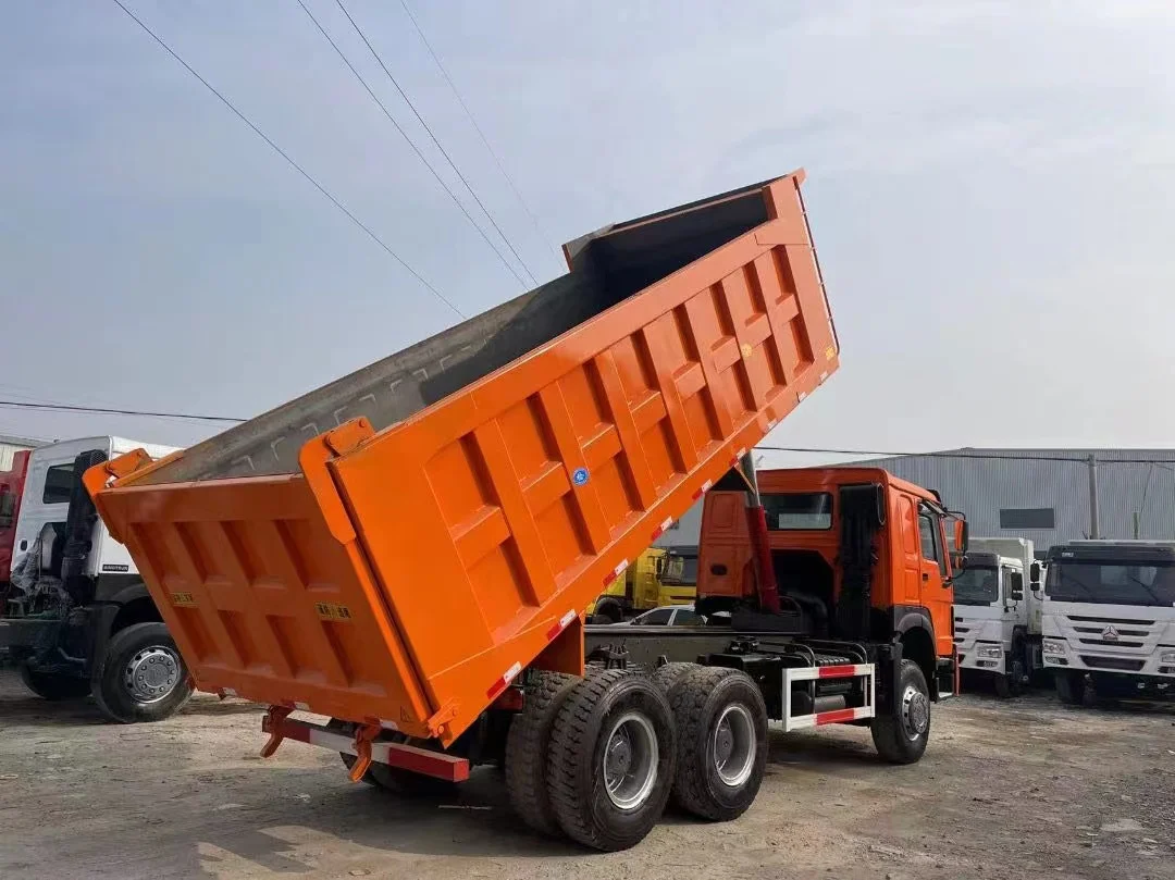 Meter Howo 6X4 371 375Hp Off Road Mining 4 Axle 10Tires Tipper Semi Trailer Sinotruk Used Dump Truck to Tema