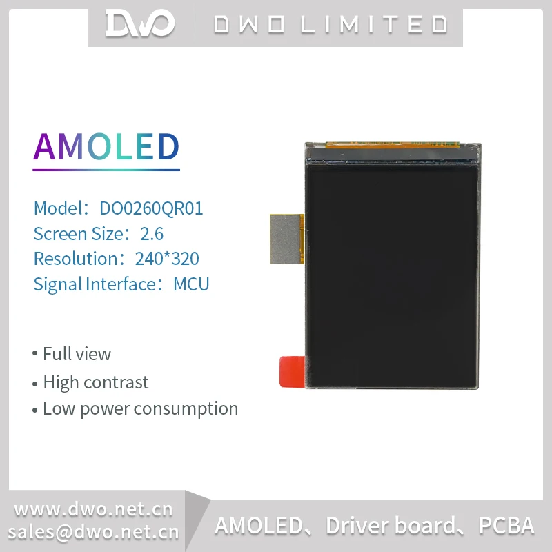 AMOLED-экран DO0260QR01 2 6 дюймов 240*320 MCU i8080 ЖК-дисплей модуль STM32 Raspberry Pi Linux код на заказ PCBA