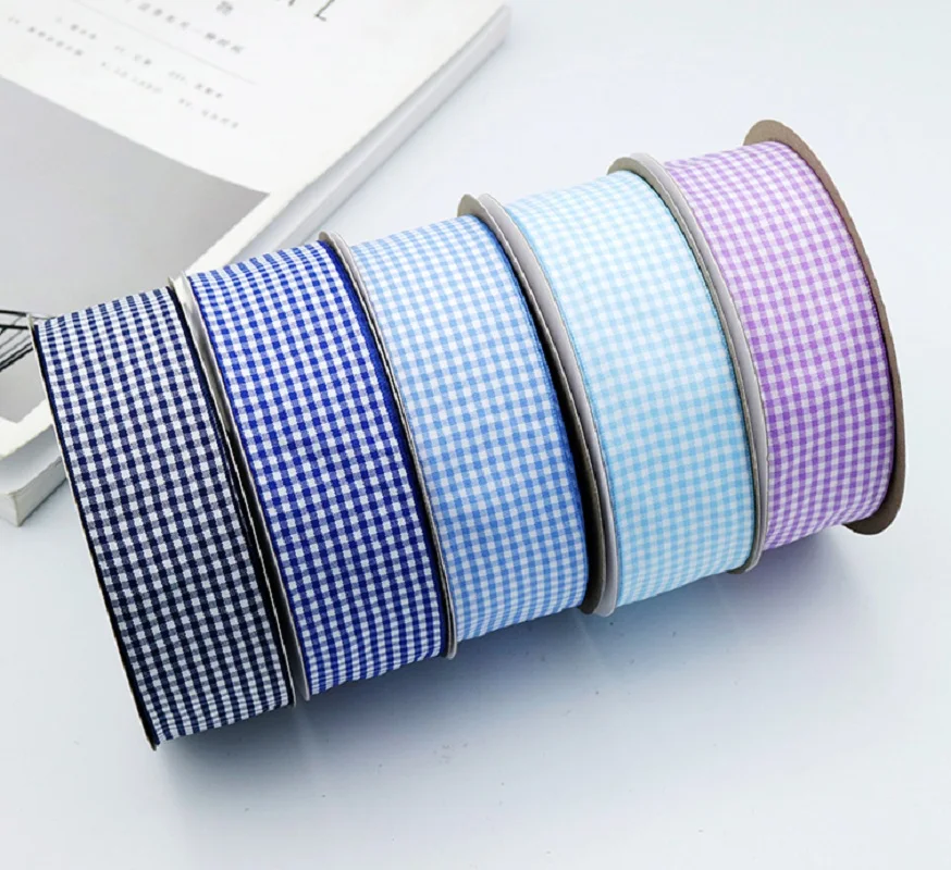 Wholesale good quality 1-1/2 inch 38mm wide  Various Colors Tartan Gingham Check Plaid Ribbons