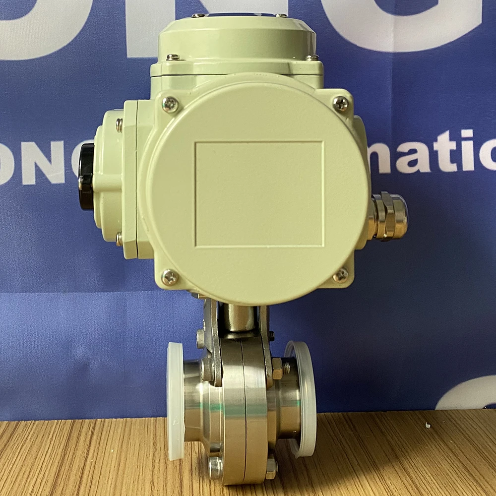  SONGO DN25 24V DC пищевой класс нержавеющая сталь 316L три зажима санитарный клапан-бабочка с электрическим
