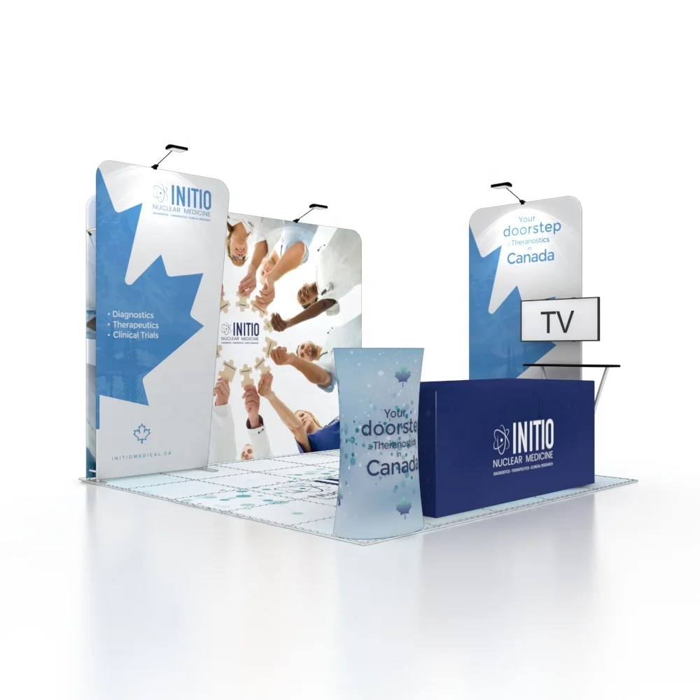 3x3m Tool Free Aluminum Frame Tension Fabric Dye Sublimation Promotion Tables Expo Exhibition Display Trade Show Booth