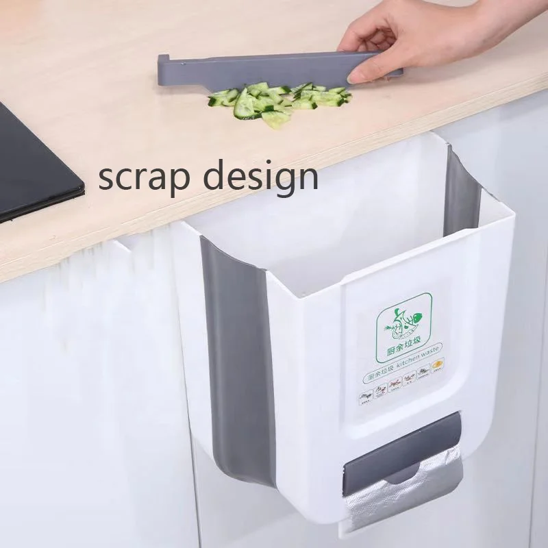 Kitchen Under Sink Hanging Collapsible Waste Bin Plastic Folding Small Garbage Trash Can for Cabinet Car Kitchen Office