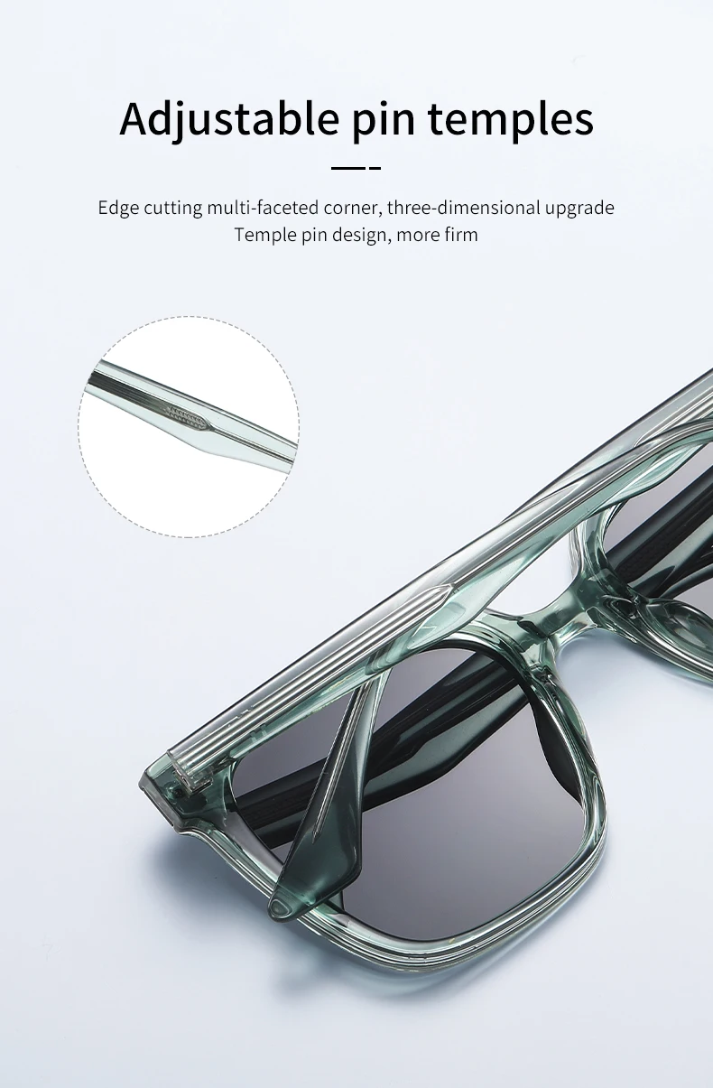 TR polarized sunglasses Large frame  acetate needle arms sunglasses