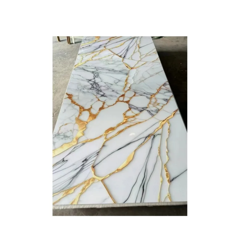 Luxury gilding interior decration wall panel PVC marble sheet
