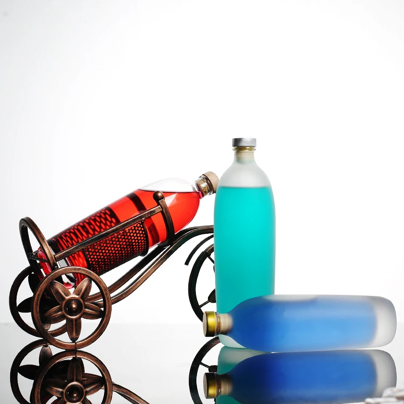 
New Style Luxury Round Flat Wine Bottle Frosted Wine Bottle Bulk Wine Champagne Bottles 